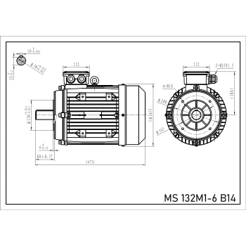 Silnik elektryczny 4kW 900 obr/min. 132 B14
